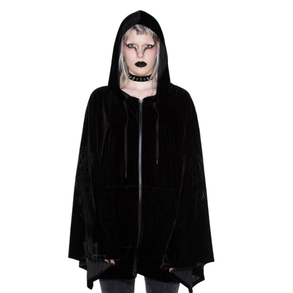 Killstar Gothic‎ Goth Occult Cape Hooded Cloak - Eclipse The Sun Cloak Size M - Picture 3 of 7